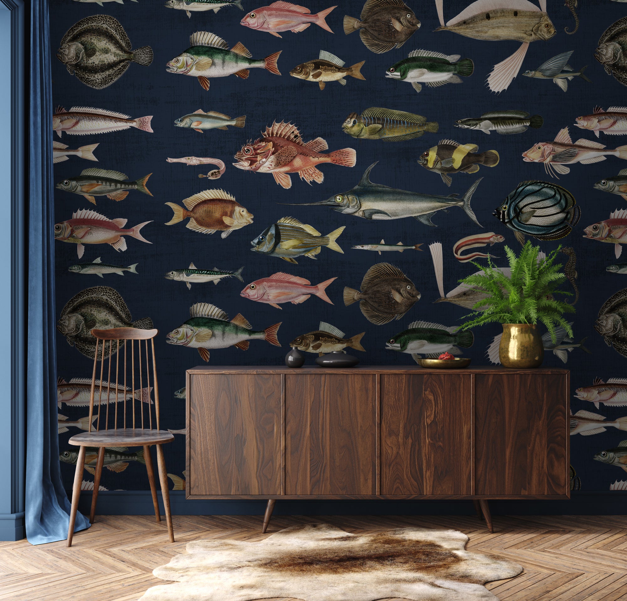 Lacivert Vintage Balık