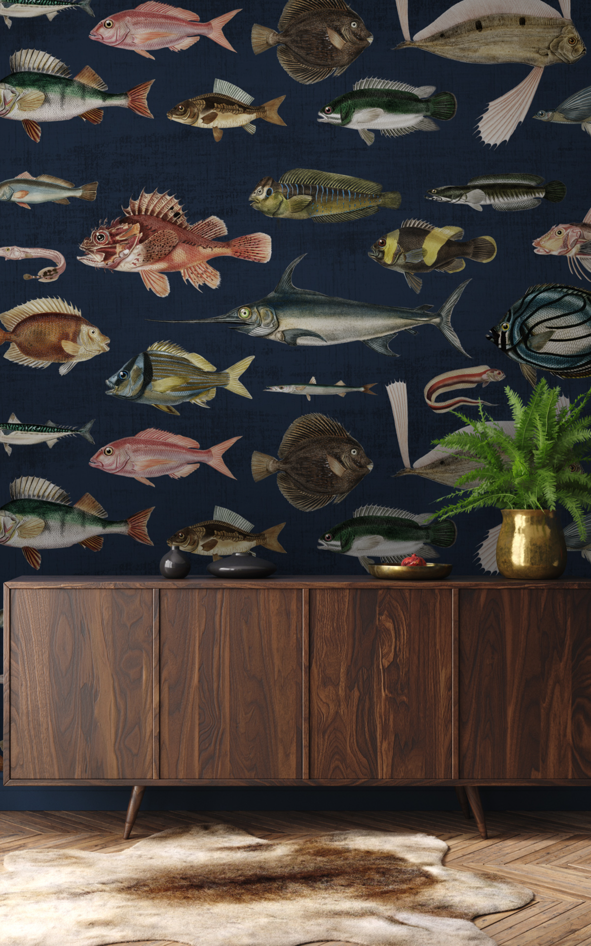 Lacivert Vintage Balık