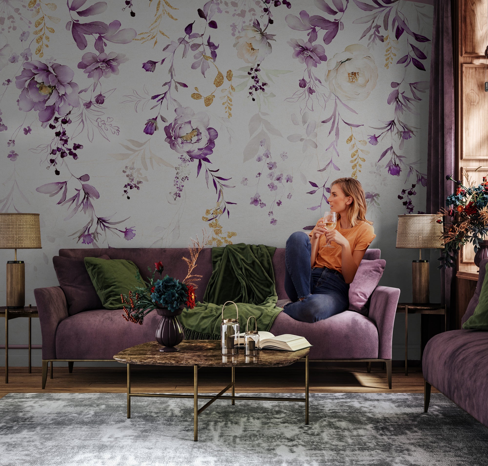 Altın detaylı şık şakayıklar