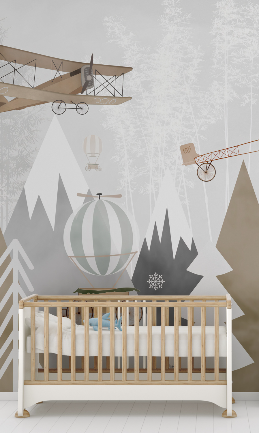 Snowy Peaks and Balloons