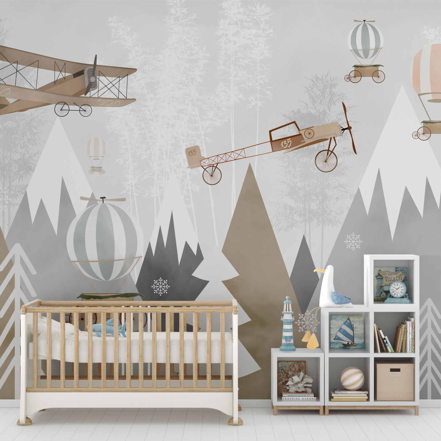 Snowy Peaks and Balloons