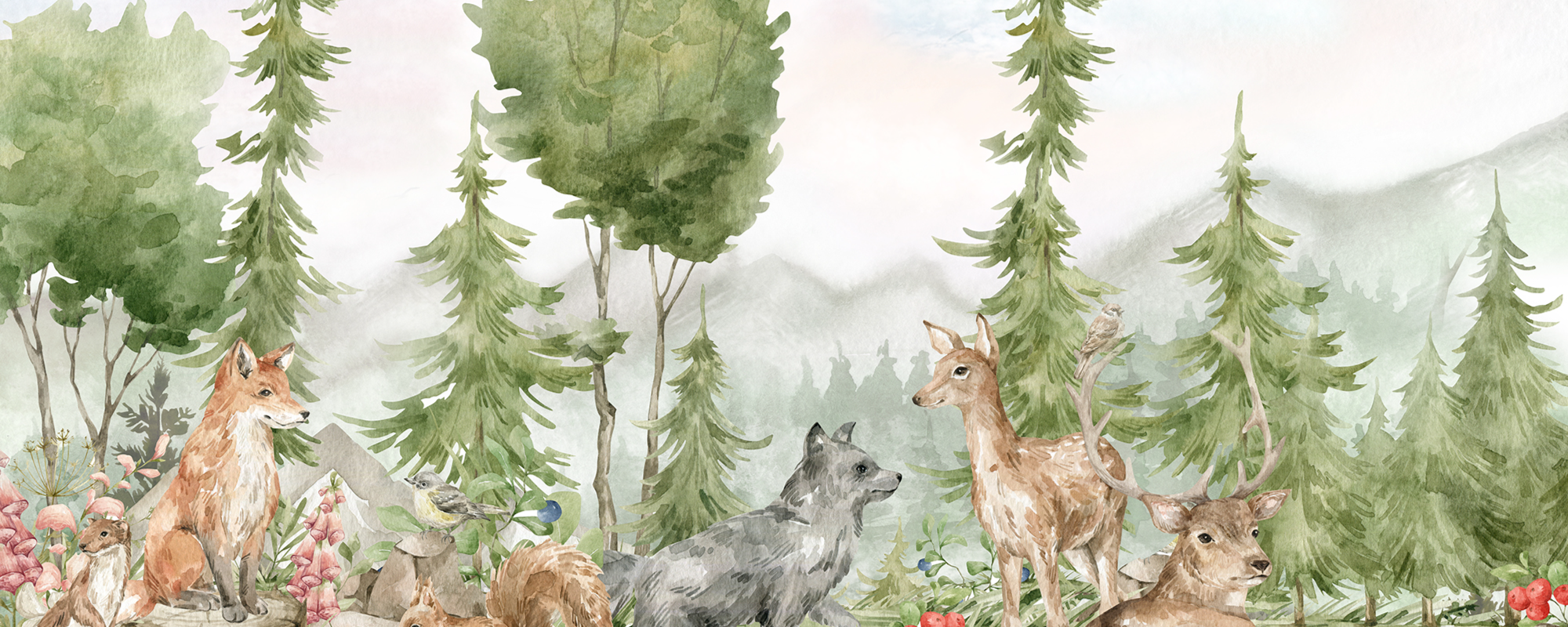 Spring Trees & Animals